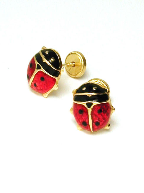 
Ladybug Enamel Childrens Screw-Back Earrrings
