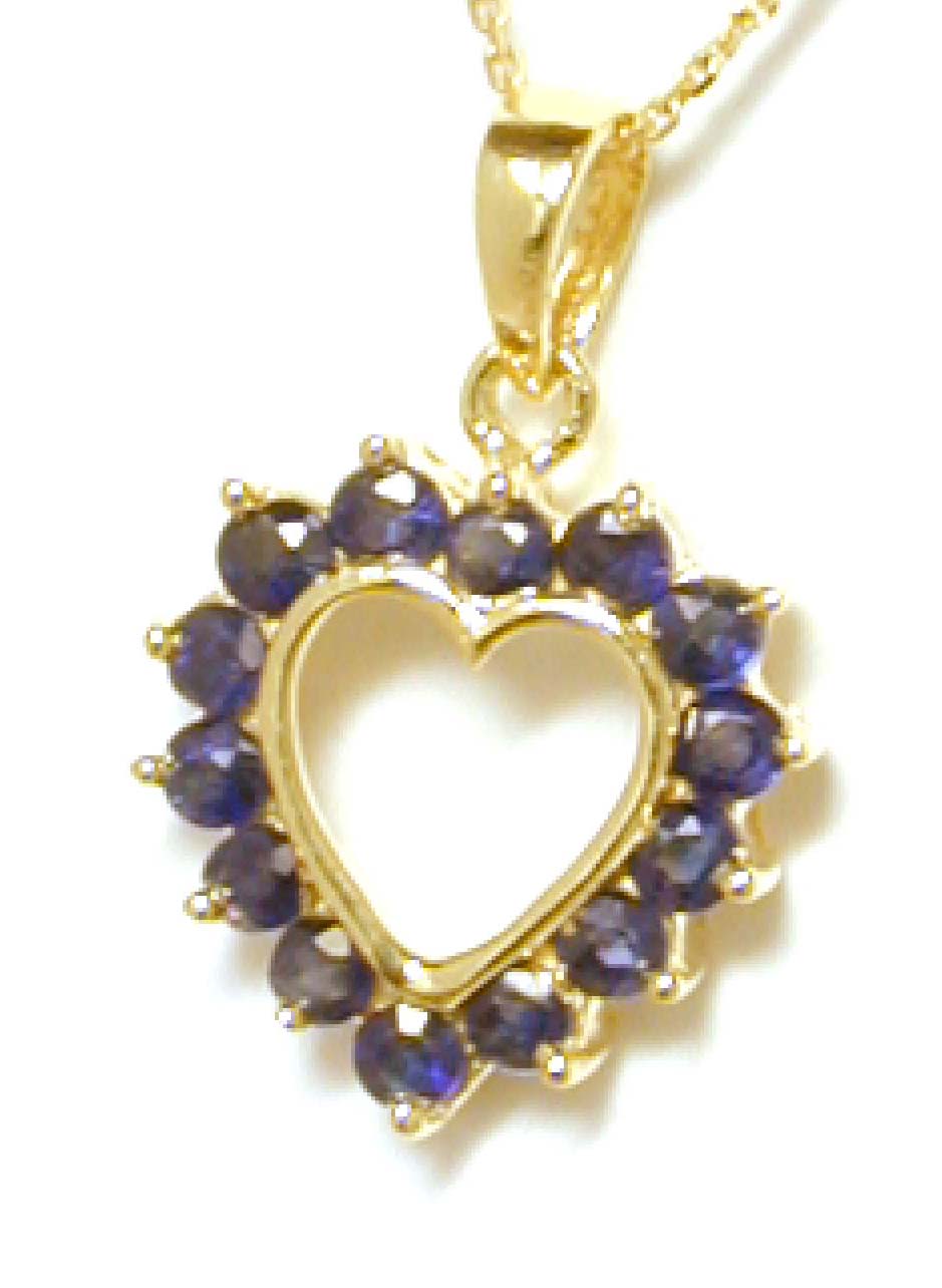 
Petite Round Sapphire Heart Pendant
