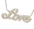 
18k Pave-set Diamond Love Plate Necklace
