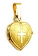 
Satin/Polish Cross Heart Locket Pendant

