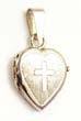 
Satin/Polish Cross Heart Locket Pendant
