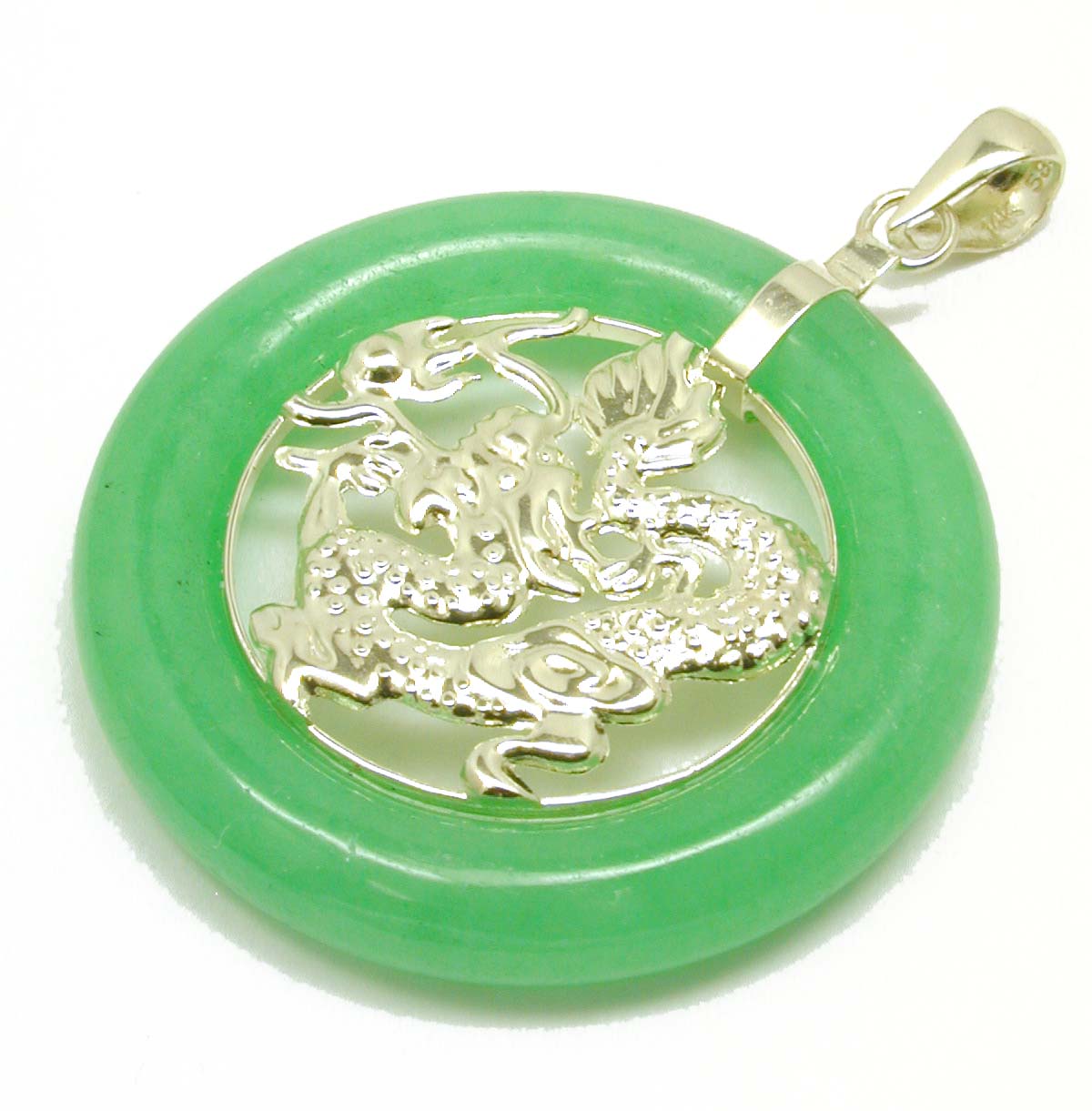 
Bold Dragon Green Dyed Jade Pendant
