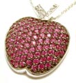 
Stunning Pink Sapphire & Diamond Apple Pe

