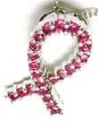 
Pink Sapphire Breast Cancer Ribbon Pendan
