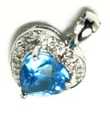 
Heart Shaped Blue Topaz & Diamond Pendant
