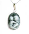
Blue Agate Mothers Love Cameo Pendant
