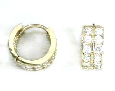 
Two Row Channel Cubic Zirconia Hinged Earrings
