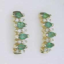 
Emerald & Diamond Marquis Earrings
