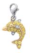 
14k Two-Tone Dolphin Yellow Sapphire and 
