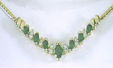 
Marquis Emerald and Diamond Necklace
