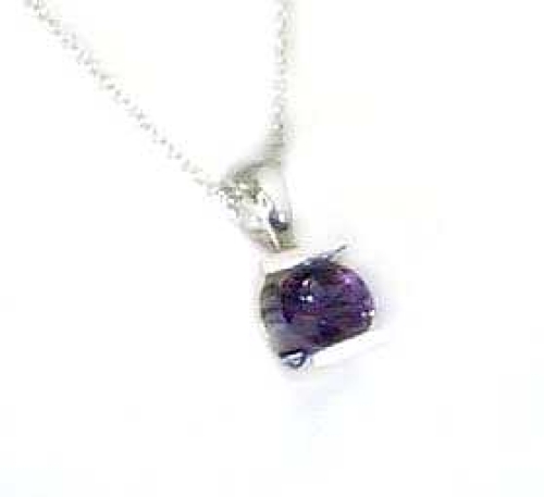 
Solid 14k White Round Amethyst Modern Pendant (Chain not included)
