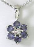 
WG Sapphire & Diamond Flower Pendant
