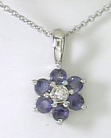 
WG Sapphire and Diamond Flower Pendant
