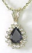 
Pear-shape Sapphire & Diamond Pendant

