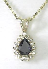 
Pear-shape Sapphire and Diamond Pendant
