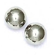 
14k White Gold 10 mm Ball Friction-Back Post Stud Earrings

