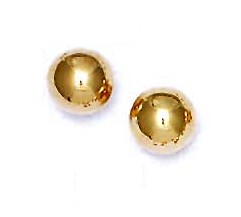 
14k Yellow Gold 9 mm Ball Friction-Back Post Stud Earrings
