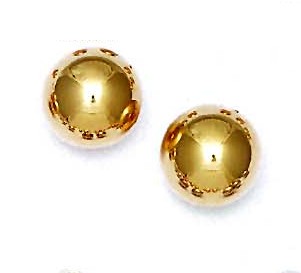 
14k Yellow Gold 14 mm Ball Friction-Back Post Stud Earrings
