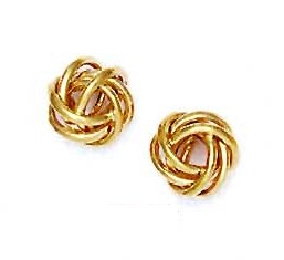 
14k Yellow Gold 10 mm Love-Knot Friction-Back Post Earrings
