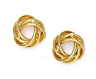 
14k Yellow Gold 14 mm Love-Knot Friction-Back Post Earrings
