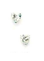 
14k White Gold 4 mm Heart Cubic Zirconia Friction-Back Post Stud Earrings
