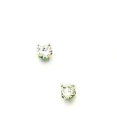 
14k Yellow Gold 4 mm Round Cubic Zirconia Friction-Back Post Stud Earrings
