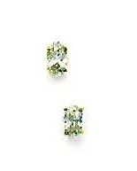 
14k Yellow Gold 5x3 mm Oval Cubic Zirconia Friction-Back Post Stud Earrings
