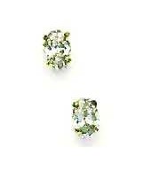 
14k Yellow Gold 6x4 mm Oval Cubic Zirconia Friction-Back Post Stud Earrings
