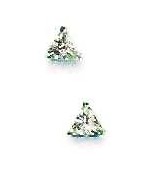 
14k White Gold 4 mm Trilliant Cubic Zirconia Friction-Back Post Stud Earrings
