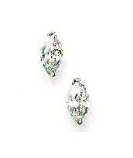 
14k White Gold 8x4 mm Marquise Cubic Zirconia Post Stud Earrings
