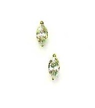 
14k Yellow Gold 6x3 mm Marquise Cubic Zirconia Post Stud Earrings
