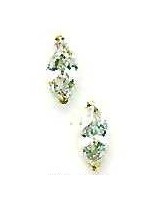 
14k Yellow Gold 8x4 mm Marquise Cubic Zirconia Post Stud Earrings
