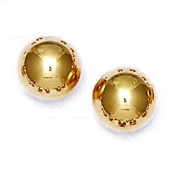 
14k Yellow Gold 12 mm Ball Friction-Back Post Stud Earrings
