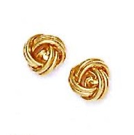 
14k Yellow Gold 8 mm Love-Knot Friction-Back Post Earrings
