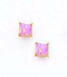 
14k Yellow 4 mm Square Pink Opal Friction
