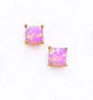 
14k Yellow 5 mm Square Pink Opal Friction
