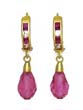 
14k Yellow 9x6 mm Briolette Red Crystal D
