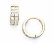 
14k Yellow 1.5 mm Square CZ Hinged Earrin
