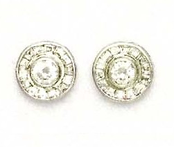 
14k White Round Cubic Zirconia Circle Friction-Back Post Earrings

