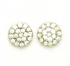 
14k White 2.5 mm Round Cubic Zirconia Circle Friction-Back Post Earrings
