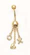 
14k Yellow X O Belly Ring
