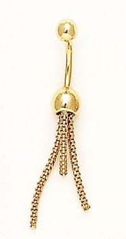 
14k Yellow Gold Drop Beads Belly Ring
