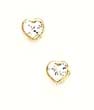 
14k Yellow 4 mm Heart Clear CZ Earrings

