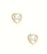 
14k Yellow 5 mm Heart Clear CZ Earrings
