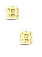 
14k Yellow Gold Initial B Friction-Back Post Earrings

