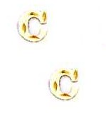 
14k Yellow Gold Initial C Friction-Back Post Earrings
