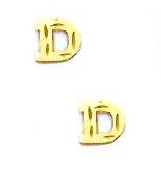 
14k Yellow Gold Initial D Friction-Back Post Earrings
