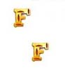 
14k Yellow Initial F Friction-Back Earrin
