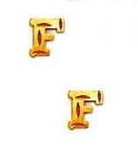 
14k Yellow Gold Initial F Friction-Back Post Earrings
