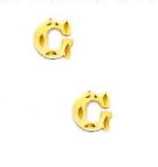 
14k Yellow Gold Initial G Friction-Back Post Earrings
